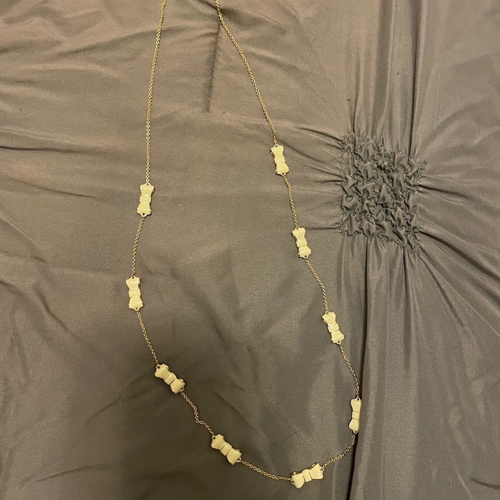 Kate Spade white bow necklace